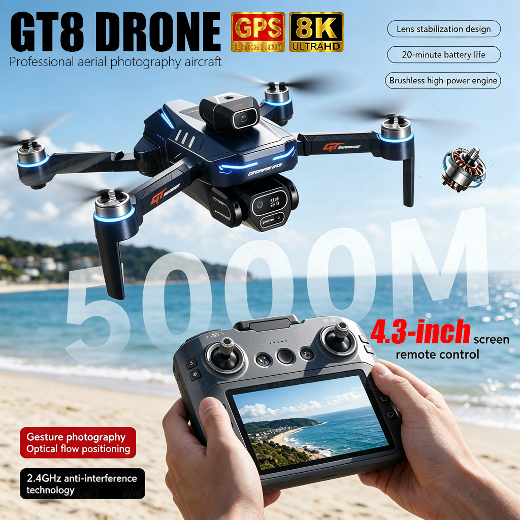 Drone Camera Night Vision - НОВЫЙ Дрон GT8 HD RC с