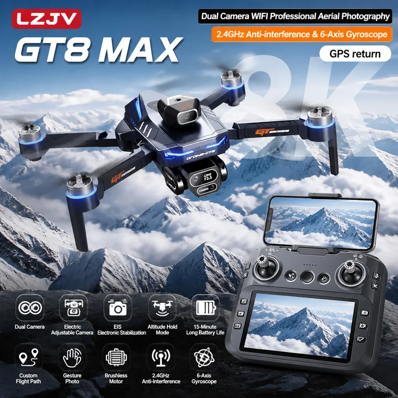Дрон GT8 Max складной, 8K HD,  – обзор и цена Drone Camera Night Vision