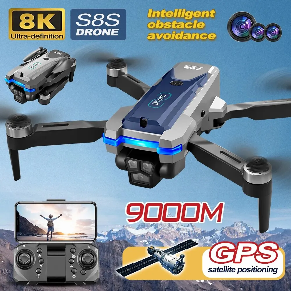 Складной Квадрокоптер S8S, GPS – обзор и цена Drone Camera Wide Angle